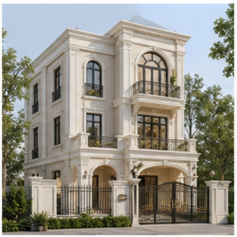 Nhà phố 2 mặt tiền 3 tầng 240m² – Tân cổ điển
