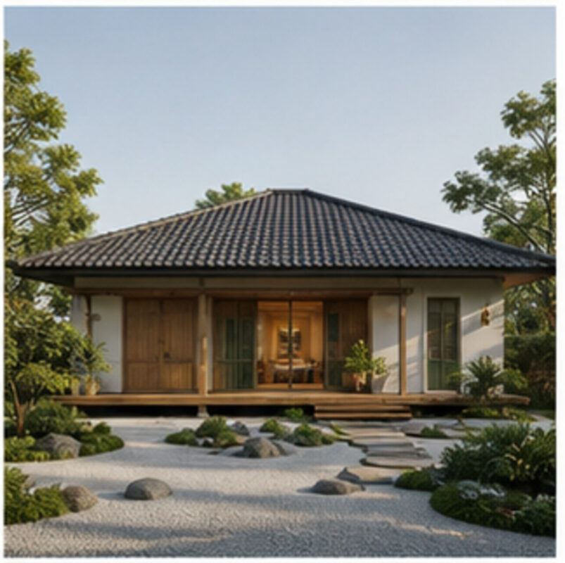Nhà cấp 4 mái Nhật 100m² – Hiện đại